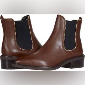 NWT: COACH Bowery Beaded Leather Booties🟤
